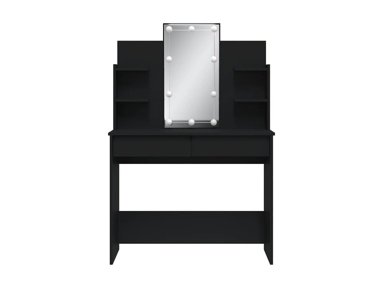 Coiffeuse avec lumières LED noir 96x40x142 cm