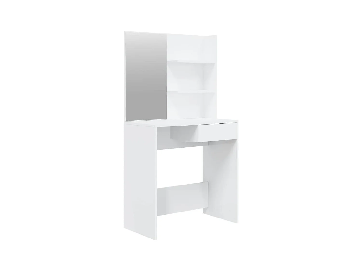 Coiffeuse avec miroir Blanc brillant 74,5x40x141 cm