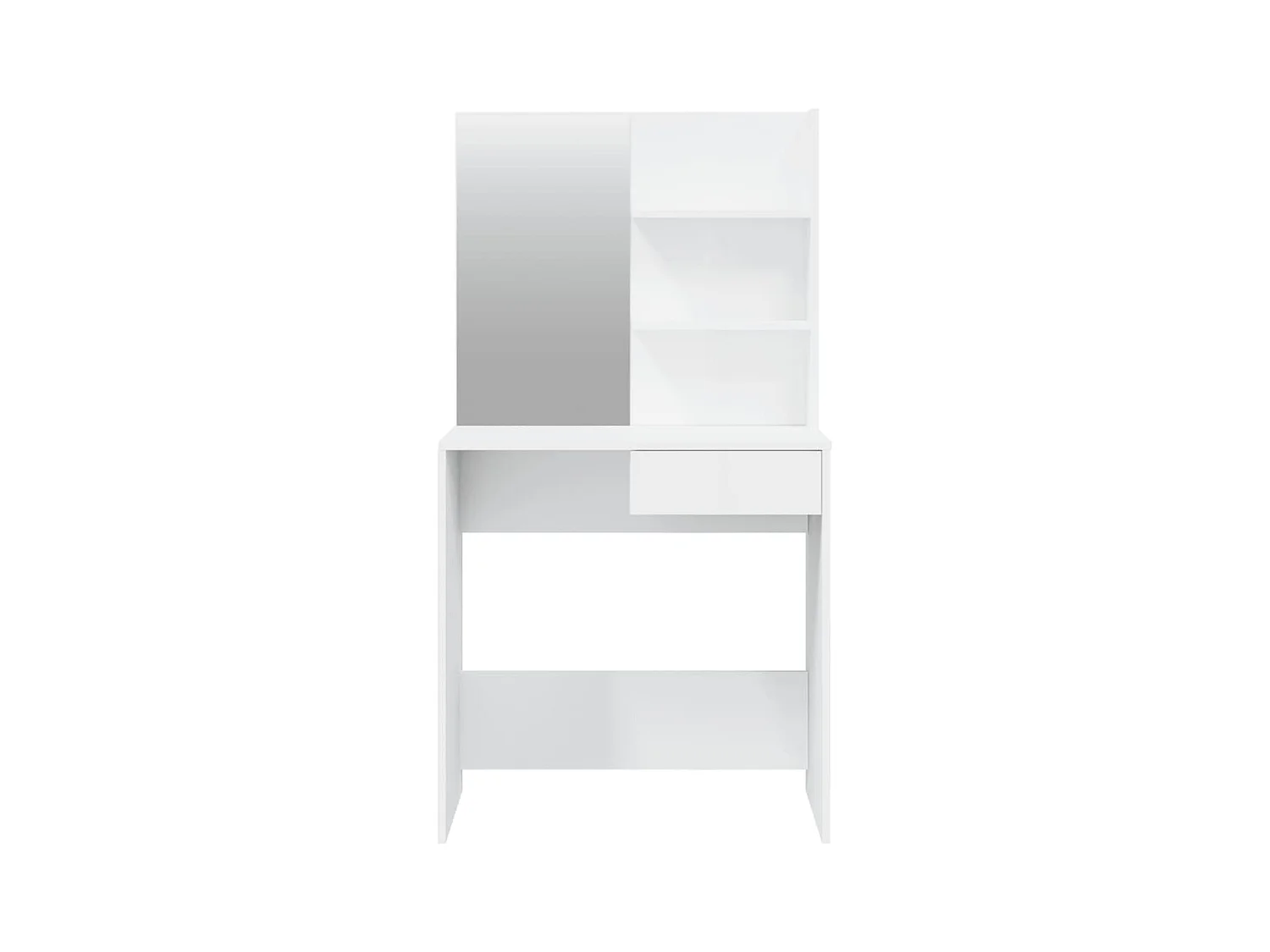Coiffeuse avec miroir Blanc brillant 74,5x40x141 cm