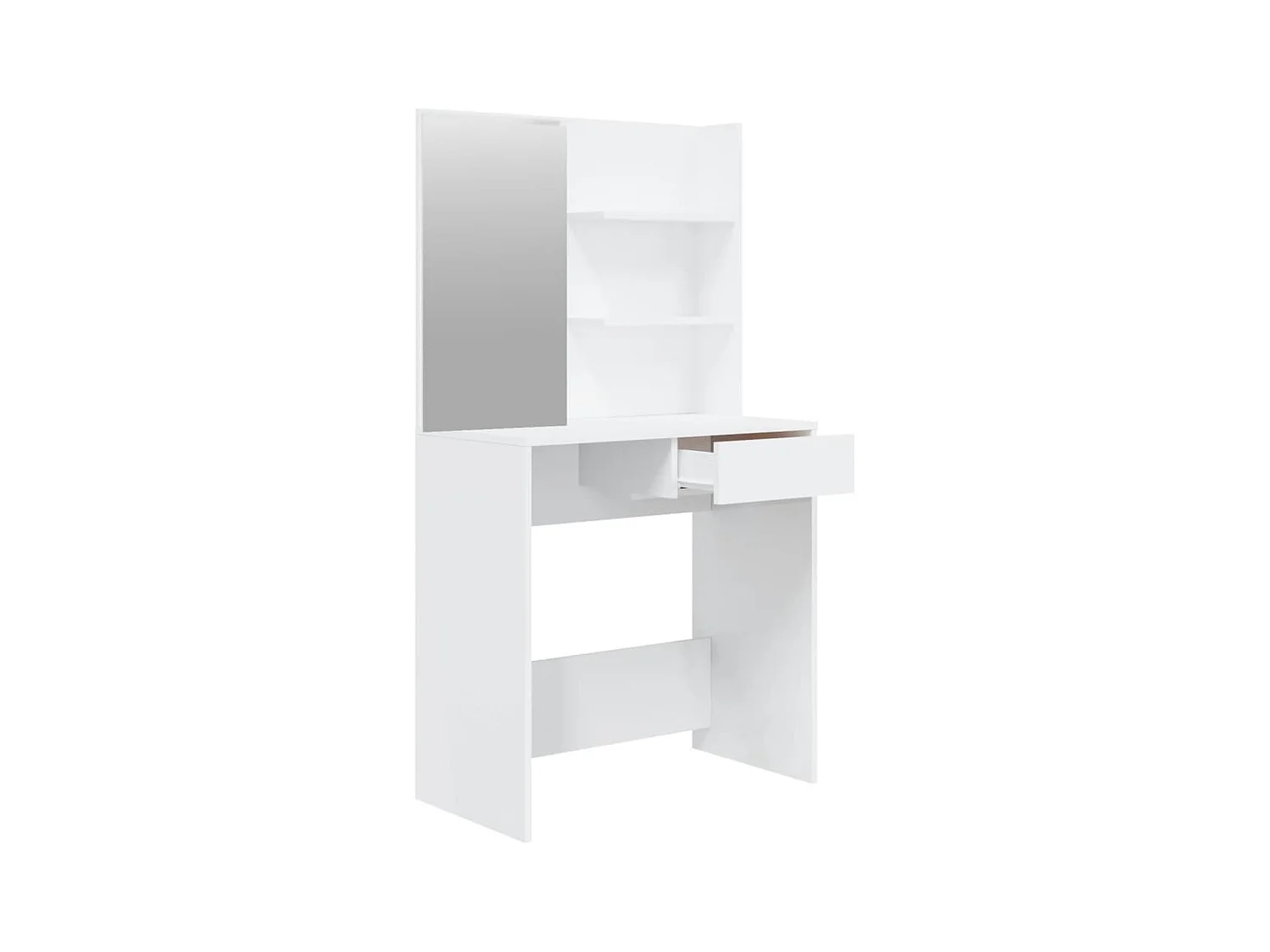 Coiffeuse avec miroir Blanc brillant 74,5x40x141 cm