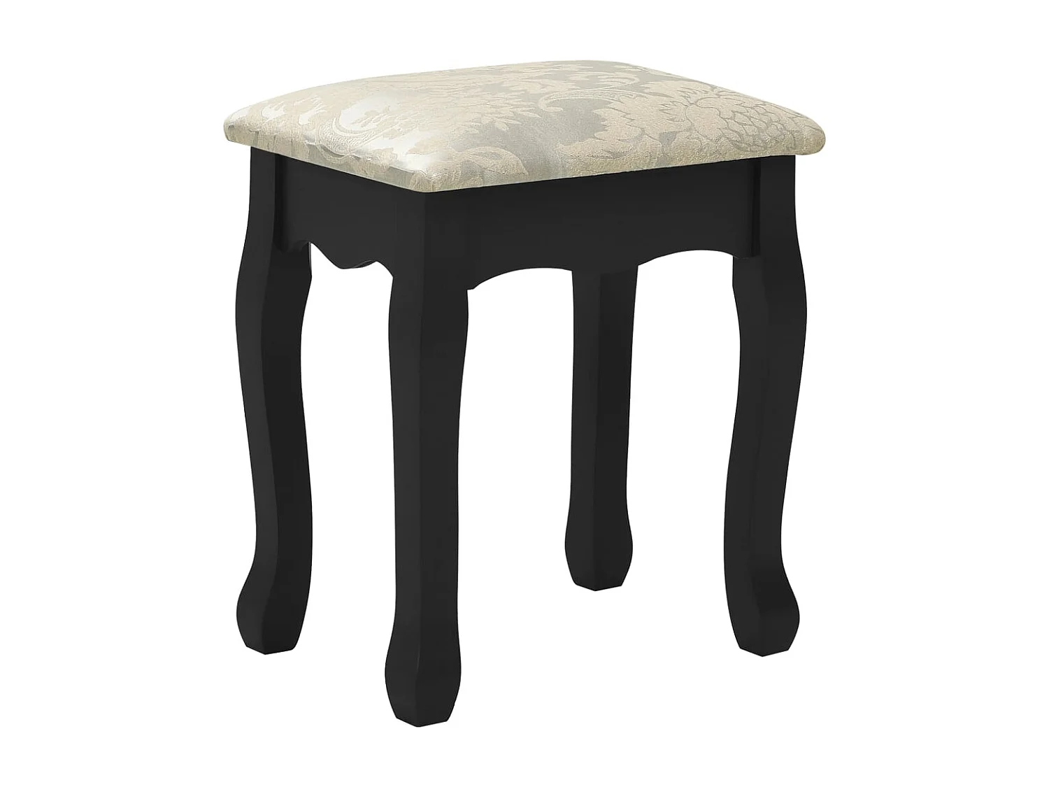 Conjunto de penteadeira com banco Preto 50x59x136 cm Paulownia