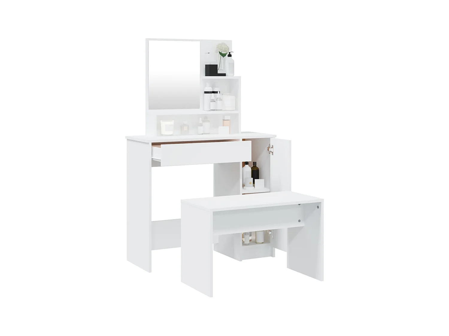 Ensemble de coiffeuse Blanc 86,5x35x136 cm