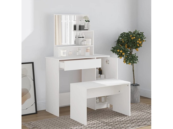 Set Completo Da Toeletta In Ferro E Specchio Con Ceramica Girasoli Made In Italy