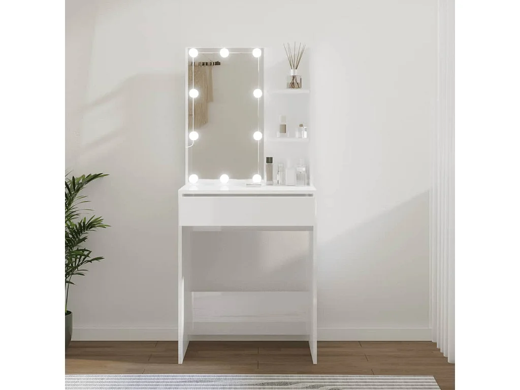 Toucador com LED branco brilhante 60x40x140 cm