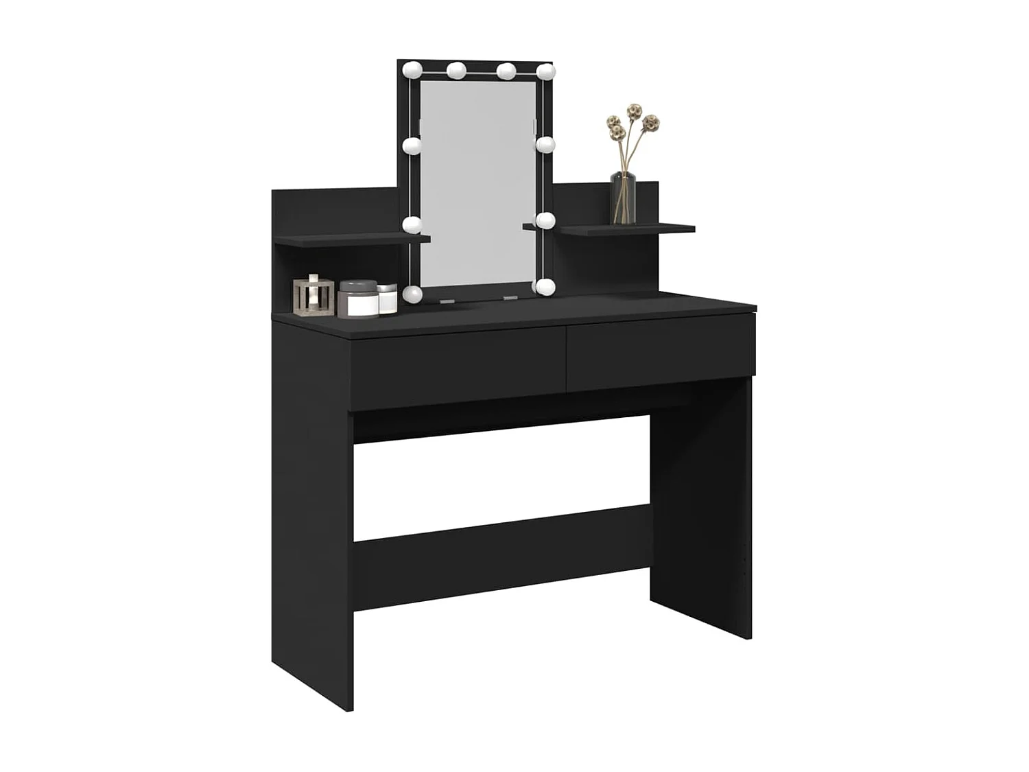 Coiffeuse avec LED noir 100x40x130 cm