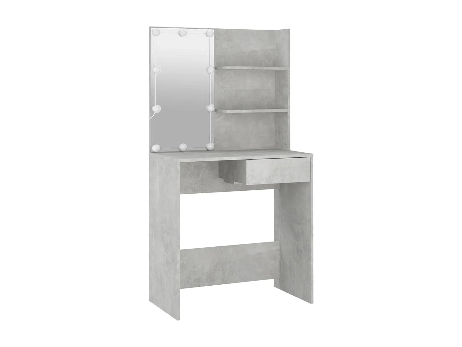 Set tavolo da toeletta con LED MDF grigio cemento