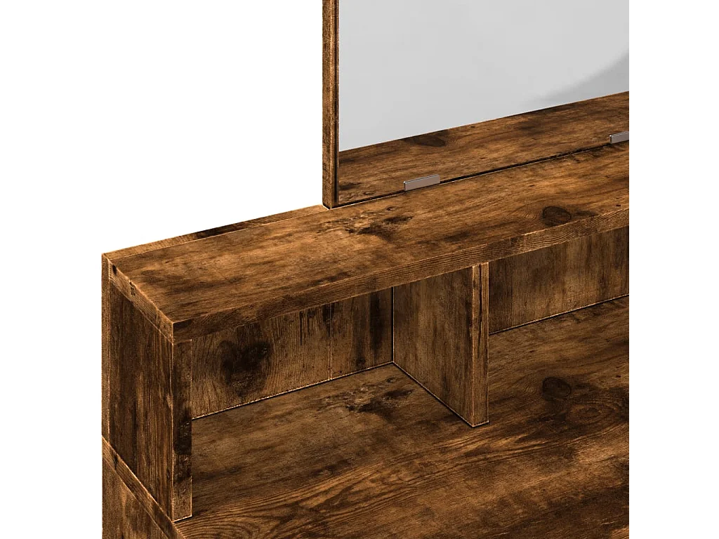 Coiffeuse avec miroir chêne fumé 80x41x144,5 cm