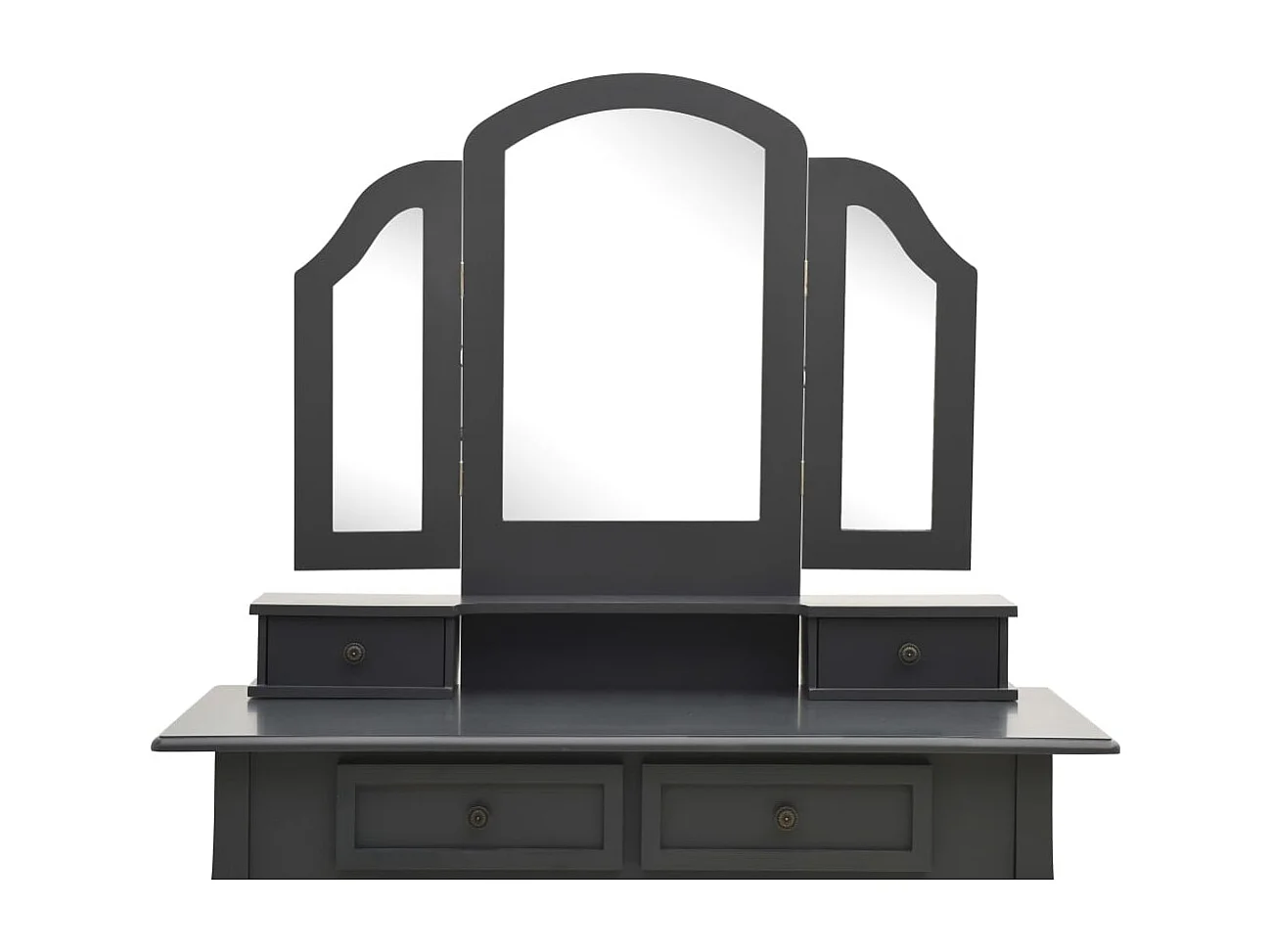 Conjunto de penteadeira com banco Cinza 100x40x146cm Paulownia