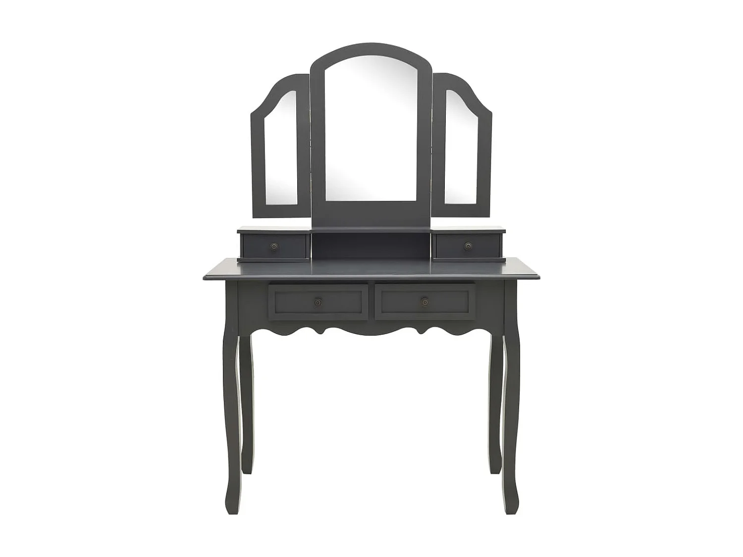 Ensemble de coiffeuse avec tabouret Gris 100x40x146cm Paulownia