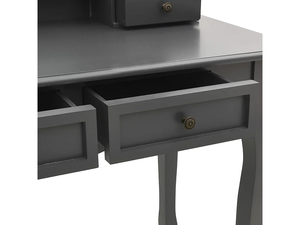 Ensemble de coiffeuse avec tabouret Gris 100x40x146cm Paulownia