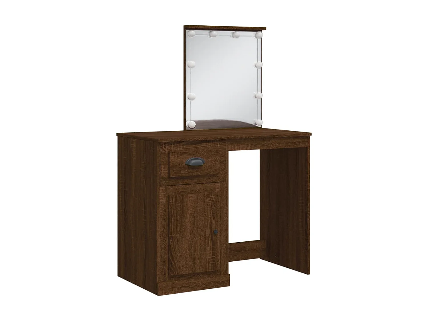 Toletta con luci LED rovere marrone 90x42x132,5 cm