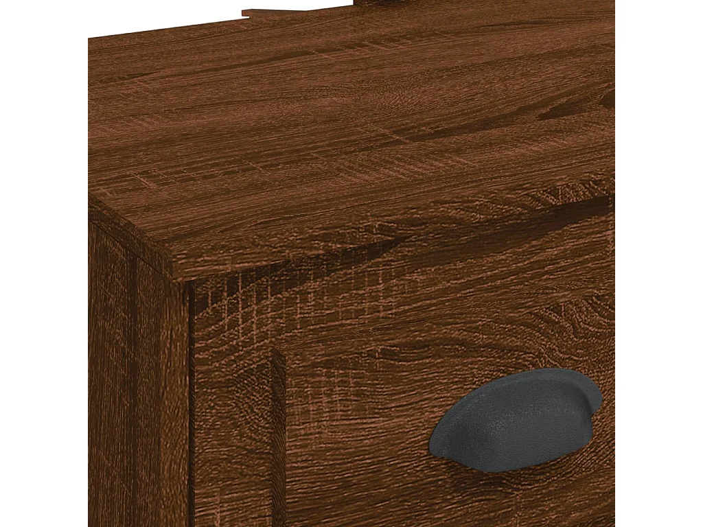 Toletta con luci LED rovere marrone 90x42x132,5 cm