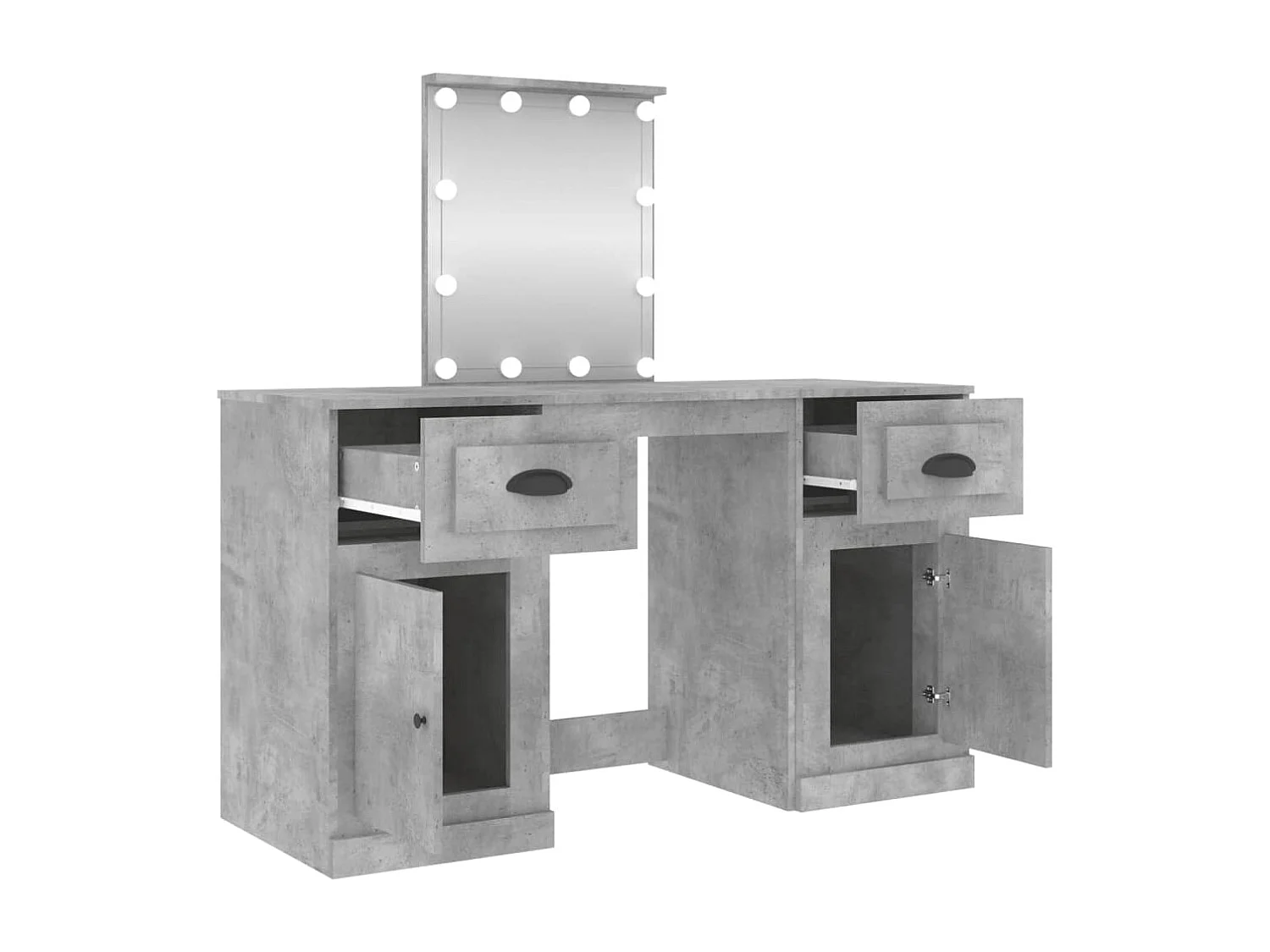 Toucador com LED cinza concreto 130x50x132,5 cm