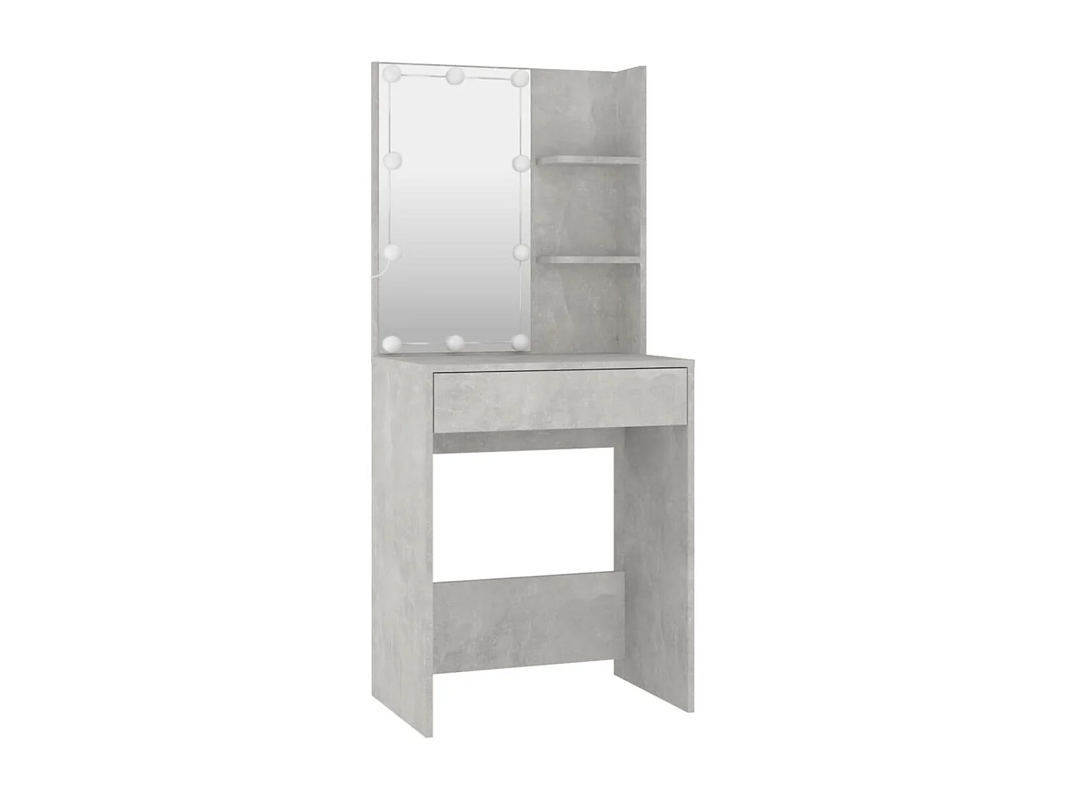 Set tavolo da toeletta con LED MDF grigio cemento