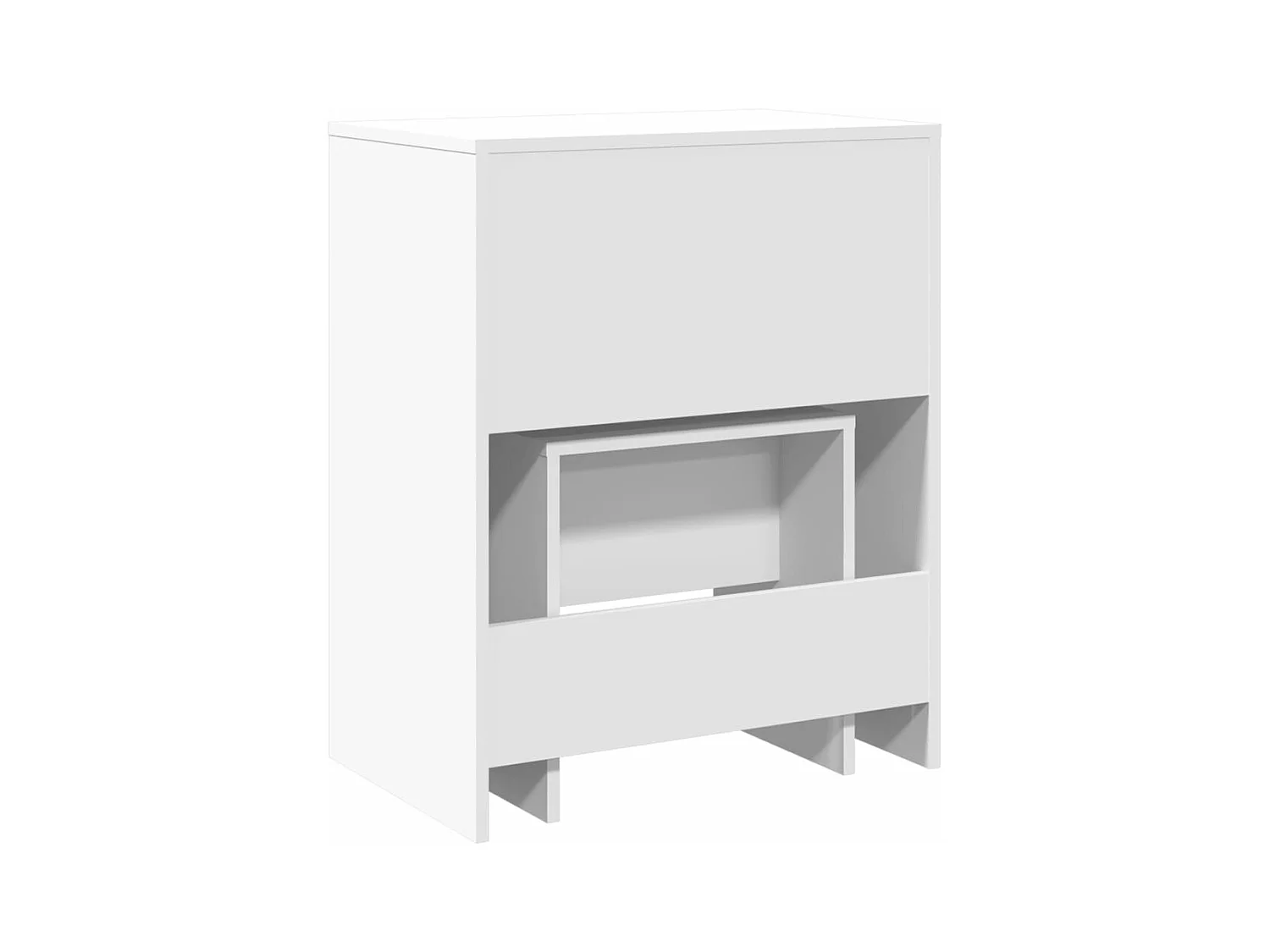 Coiffeuse et tabouret blanc 60x40x113,5 cm