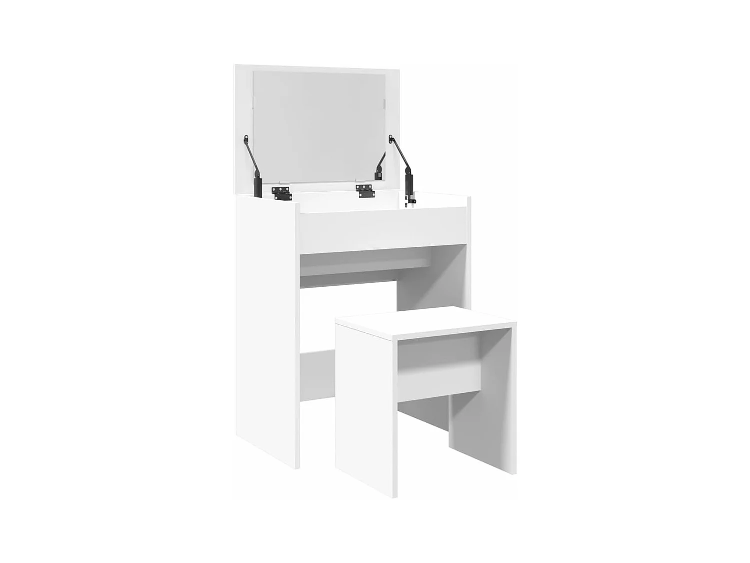 Coiffeuse et tabouret blanc 60x40x113,5 cm