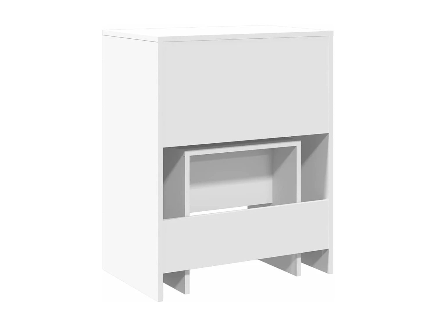 Coiffeuse et tabouret blanc 60x40x113,5 cm