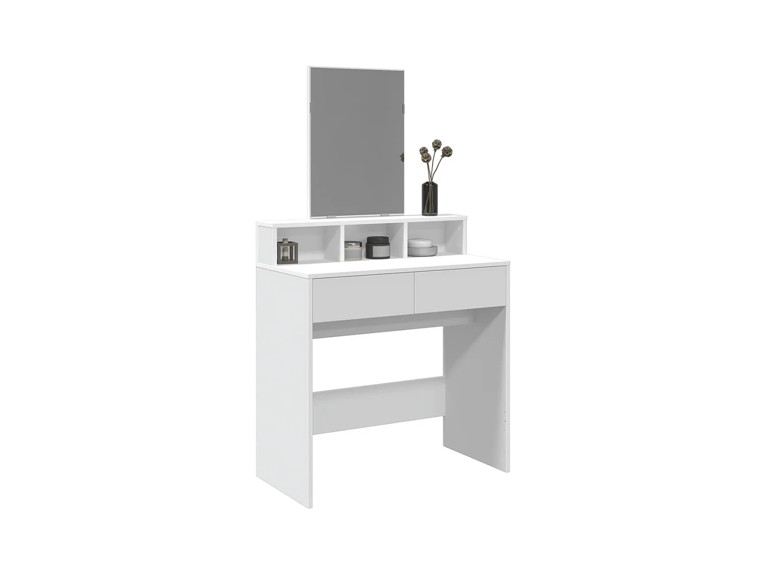 Coiffeuse avec miroir blanc 80x41x144,5 cm