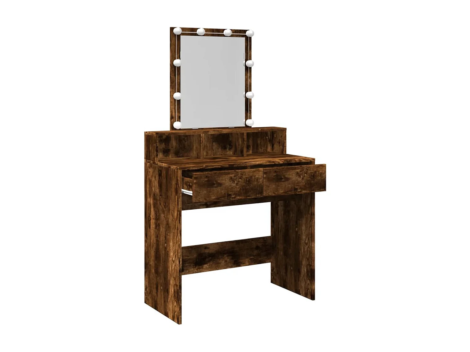 Coiffeuse avec LED chêne fumé 80x41x144,5 cm