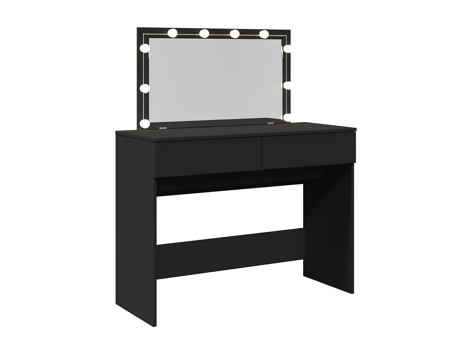 Coiffeuse avec LED noir 100x40x120 cm