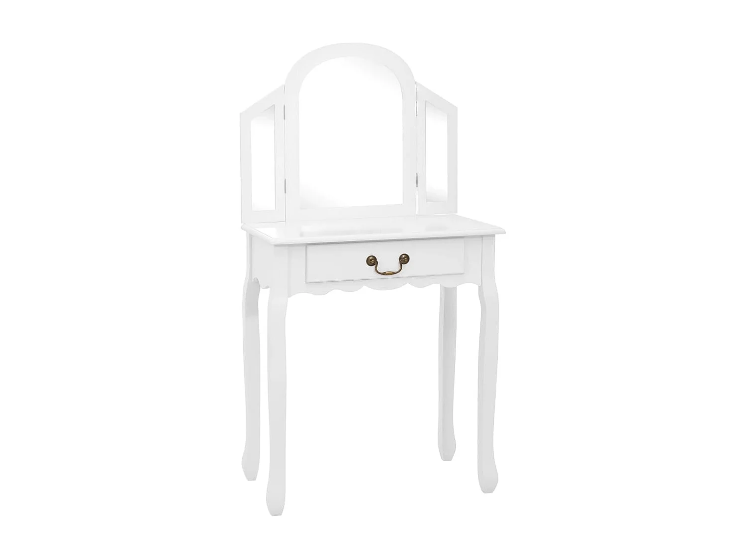 Toeletta e sgabello Bianco 65x36x128 cm MDF in legno di Paulownia