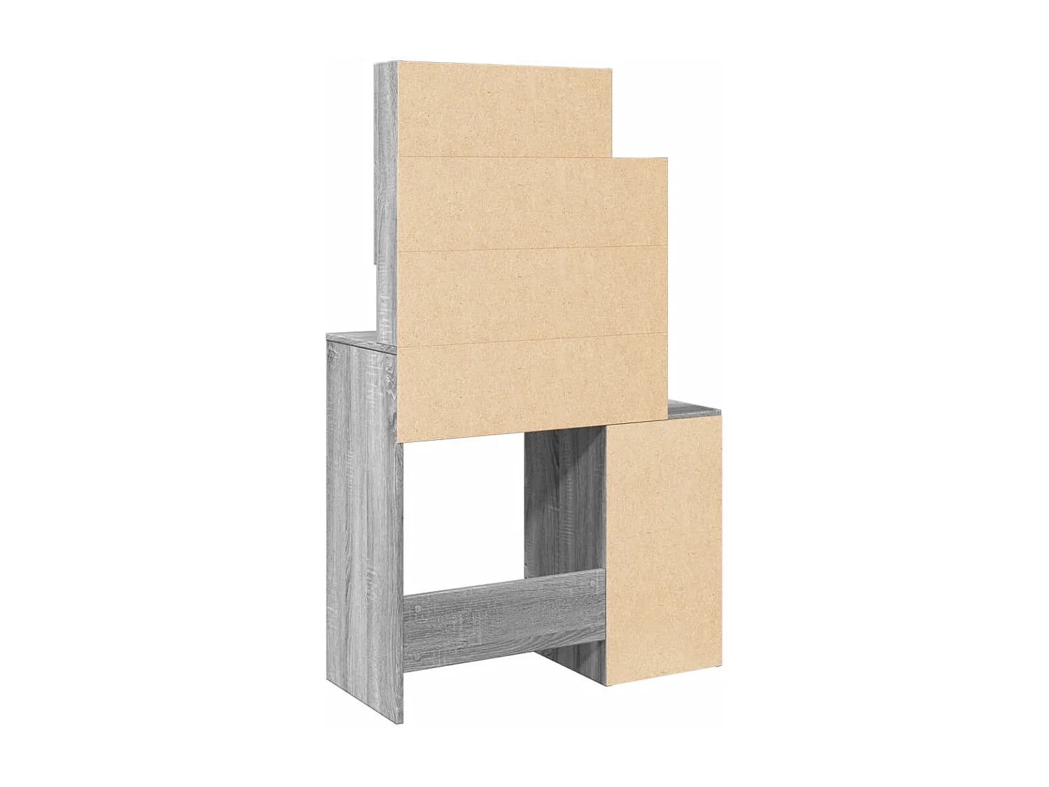 Tocador con mueble sonoma gris 80x35x132 cm