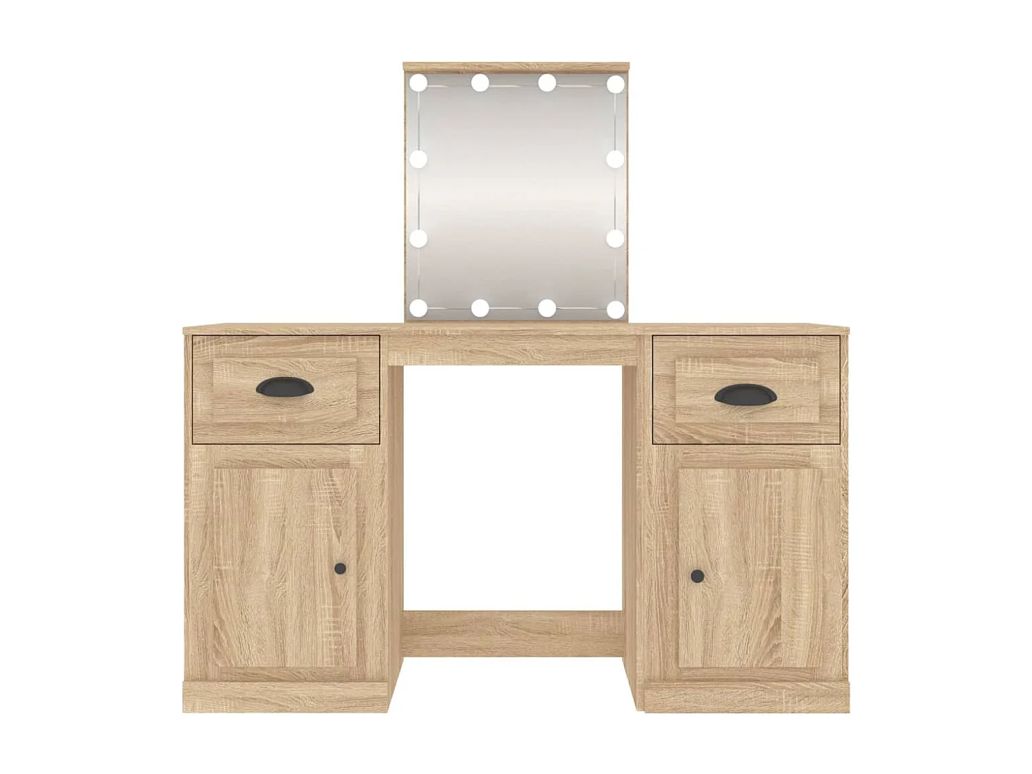 Tocador con LED roble sonoma 130x50x132,5 cm