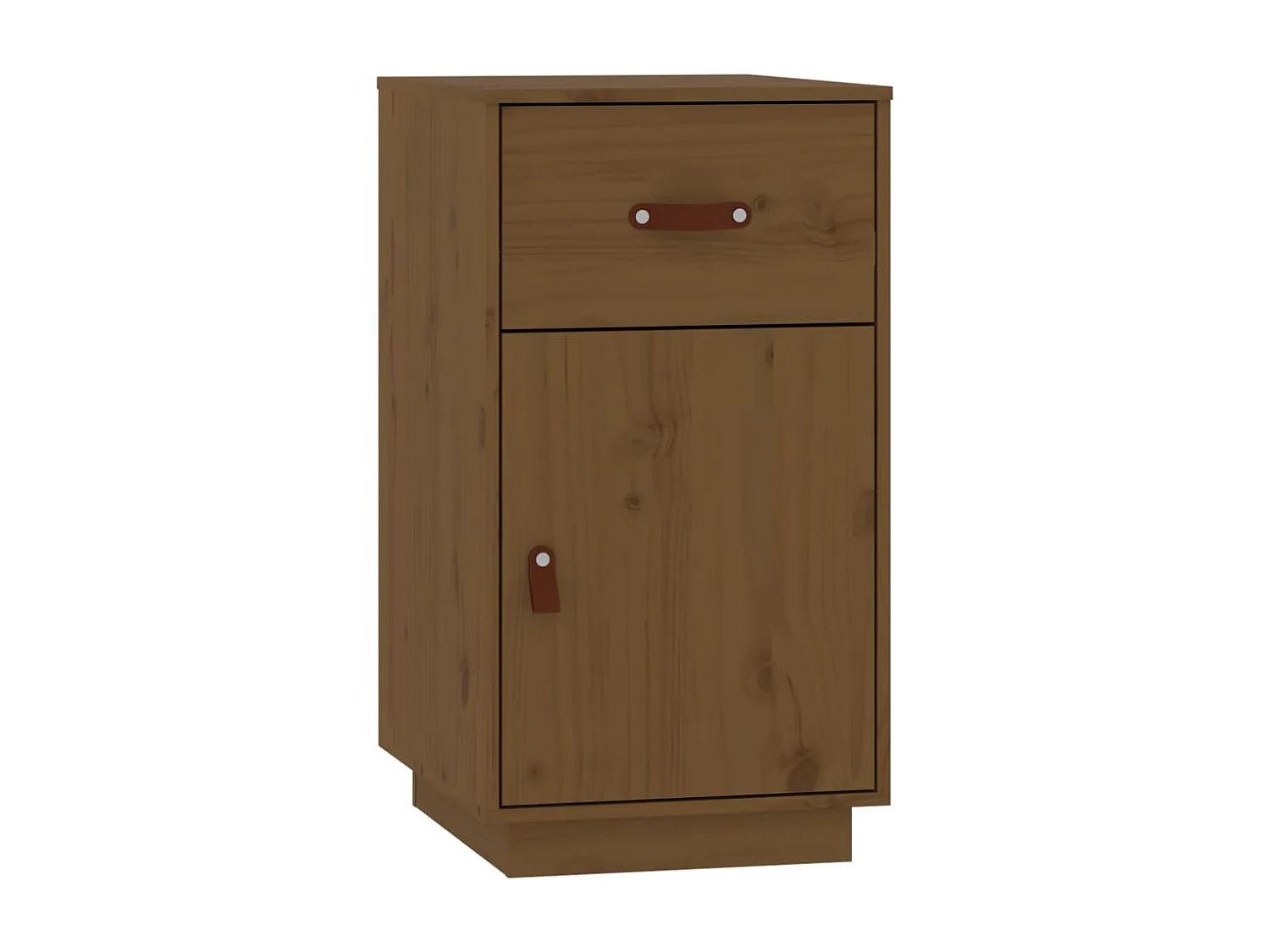 Set tavolo da toeletta con LED in legno massello di pino marrone miele