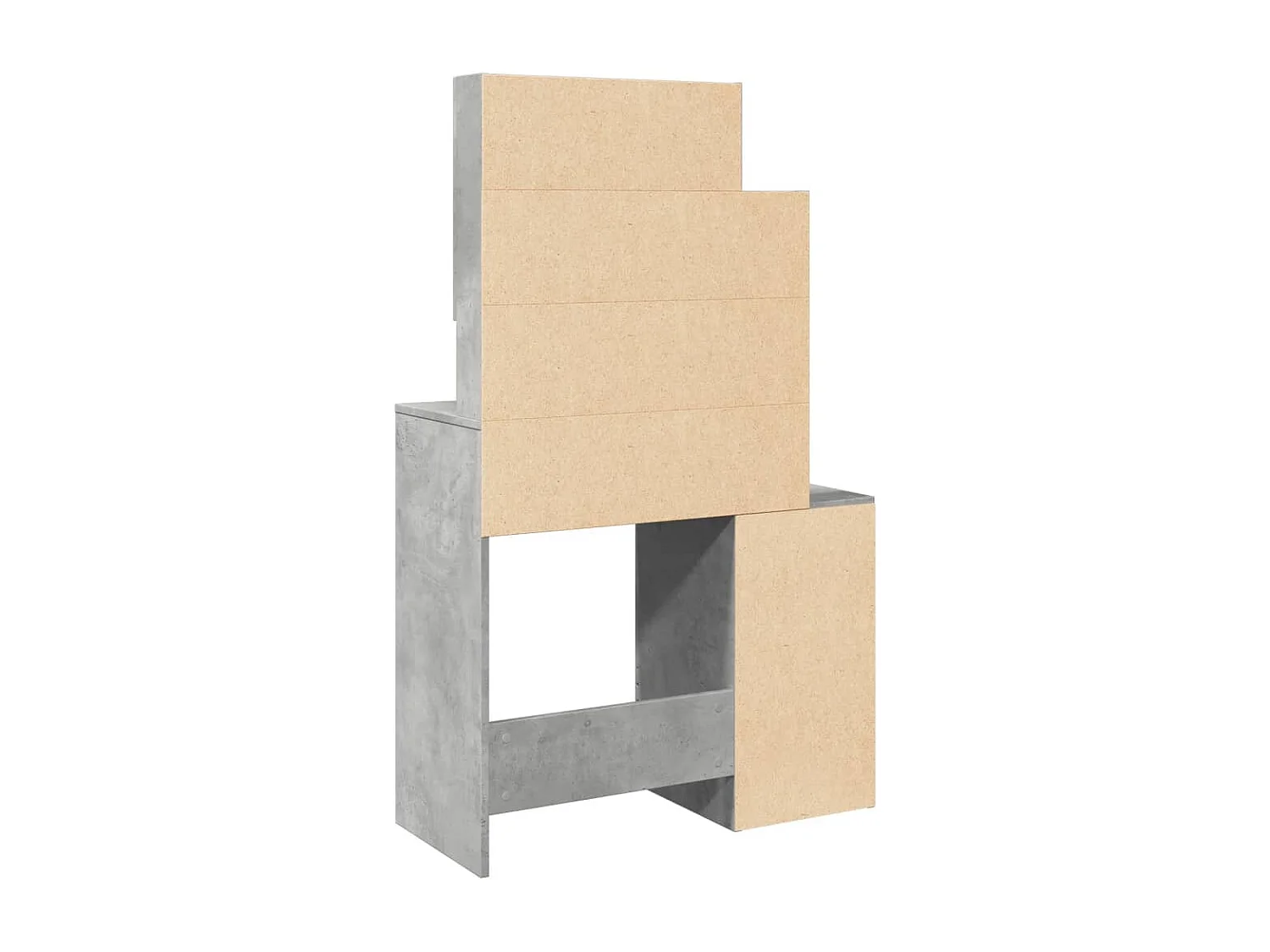 Tocador con mueble gris cemento 80x35x132 cm