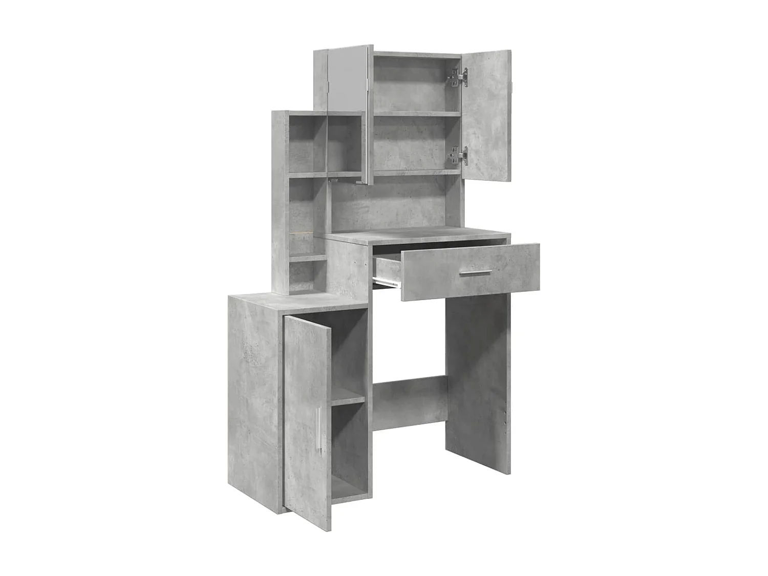 Tocador con mueble gris cemento 80x35x132 cm