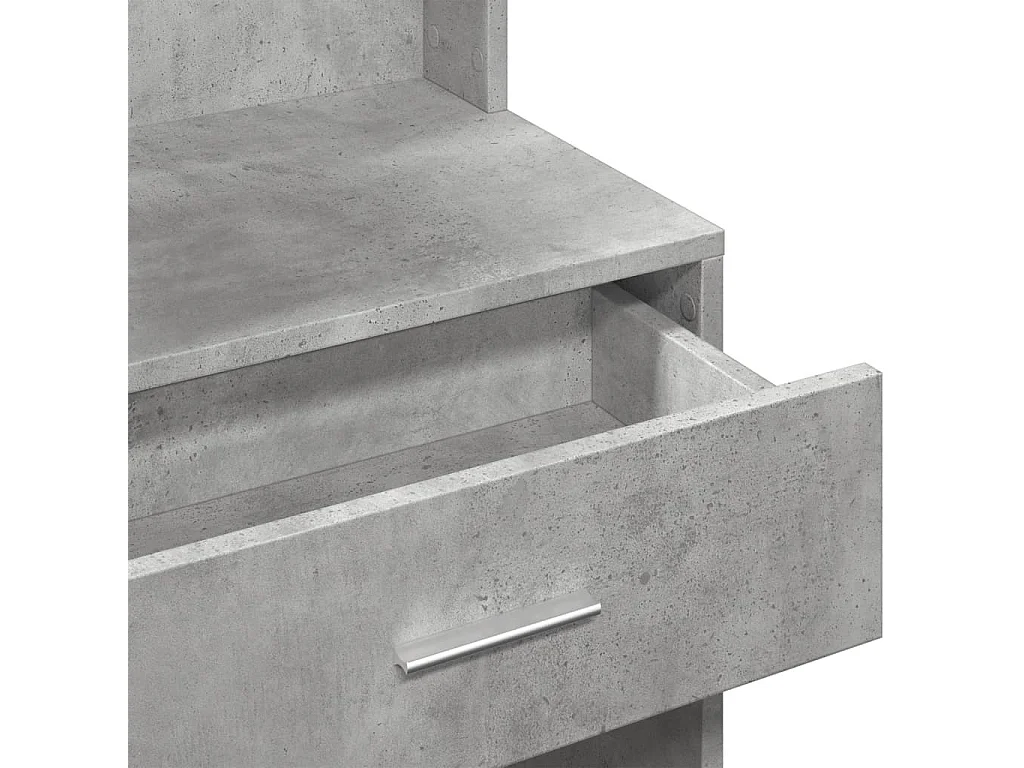 Coiffeuse avec armoire gris béton 80x35x132 cm