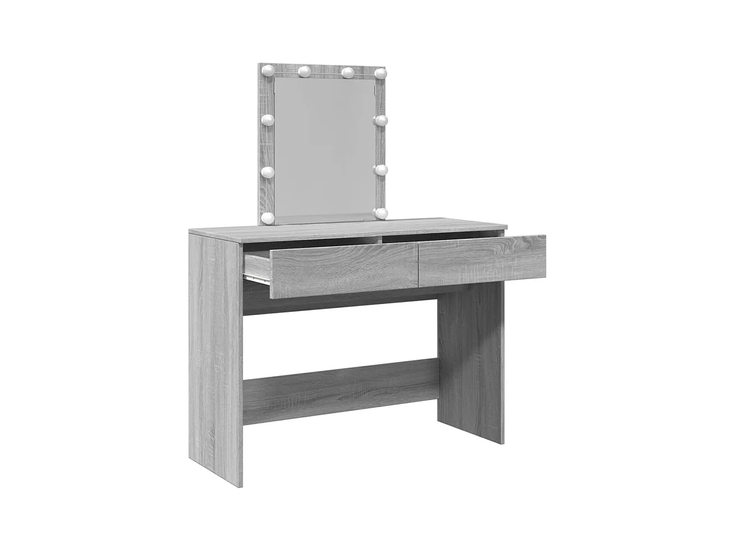 Coiffeuse avec LED sonoma gris 100x40x130 cm