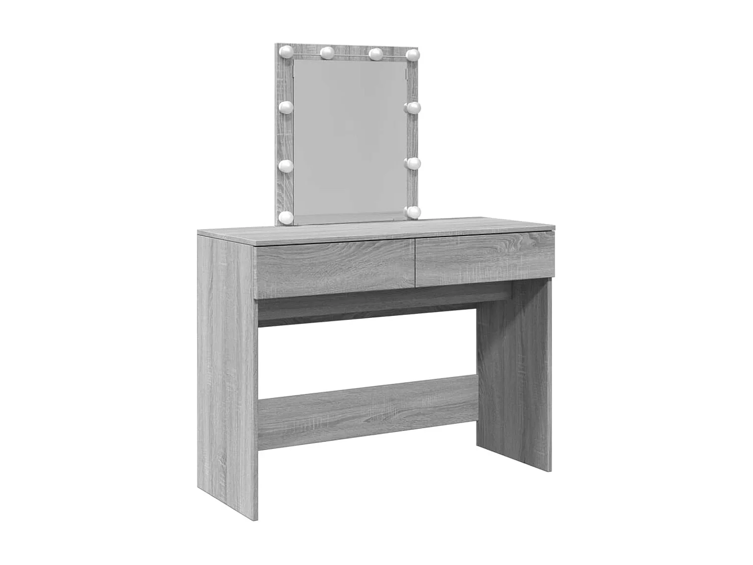 Coiffeuse avec LED sonoma gris 100x40x130 cm