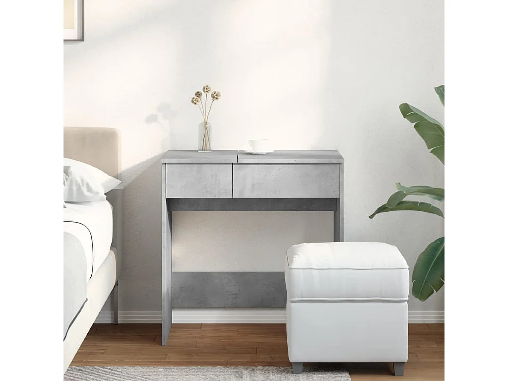 Toilette con specchio grigio cemento 73x46,5x120 cm