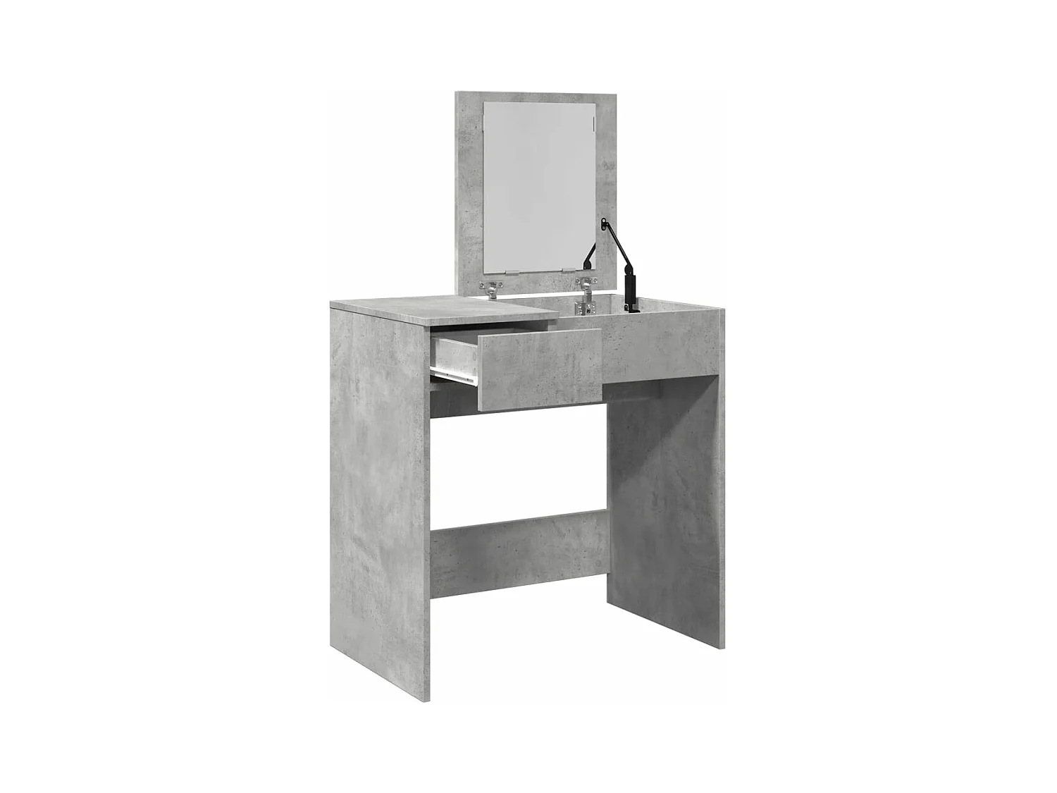 Coiffeuse avec miroir gris béton 73x46,5x120 cm