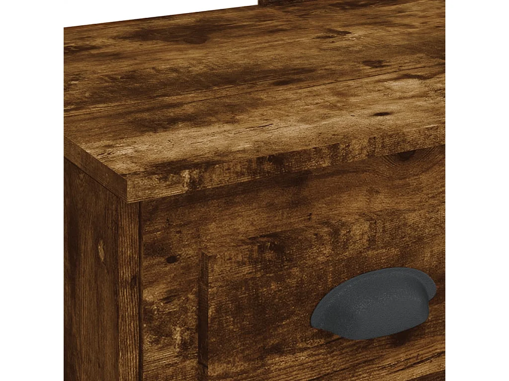 Toilette con luci LED rovere affumicato 90x42x132,5 cm