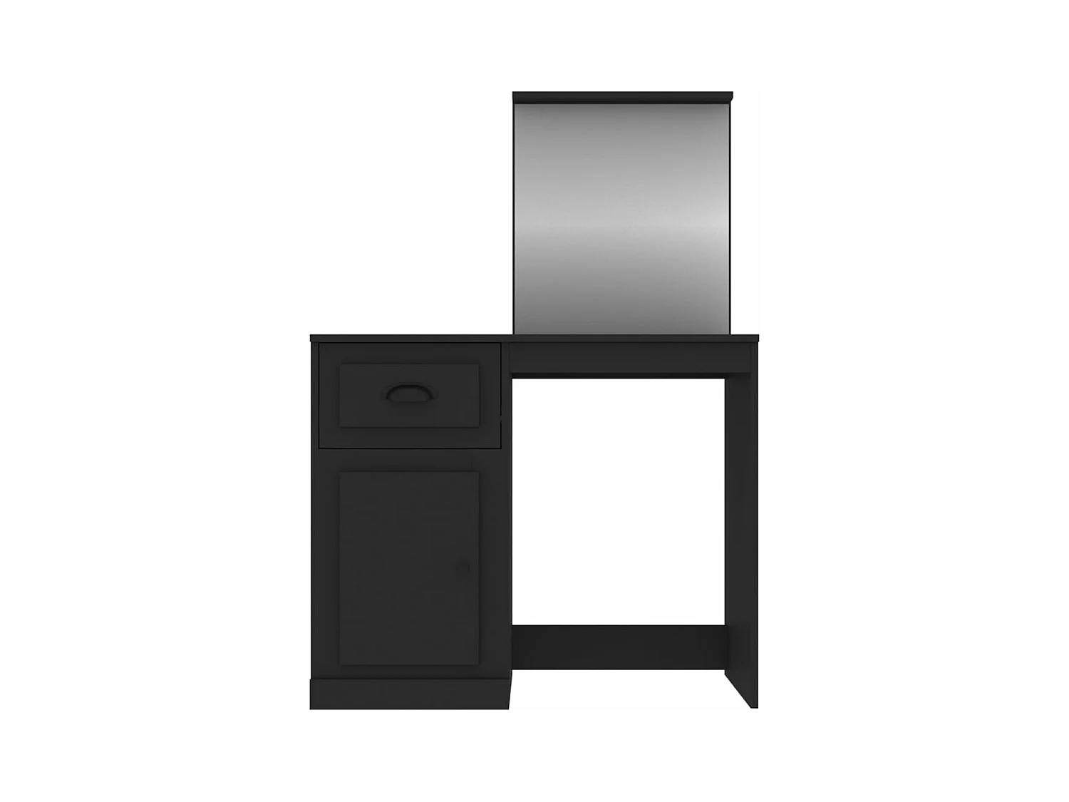 Coiffeuse avec miroir noir 90x50x132,5 cm bois d'ingénierie