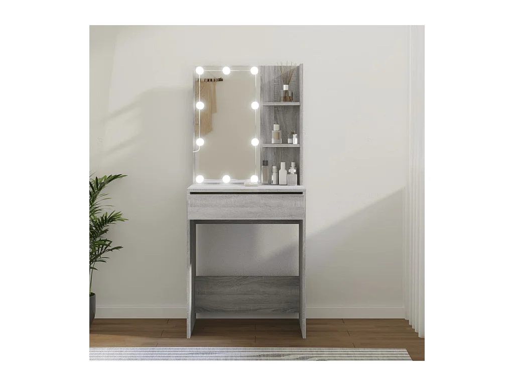 Schminktisch mit LED sonomagrau 60x40x140 cm