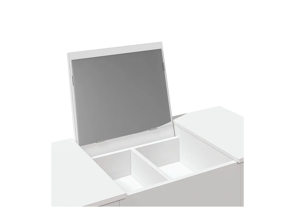Coiffeuse avec miroir blanc 100x45x76 cm