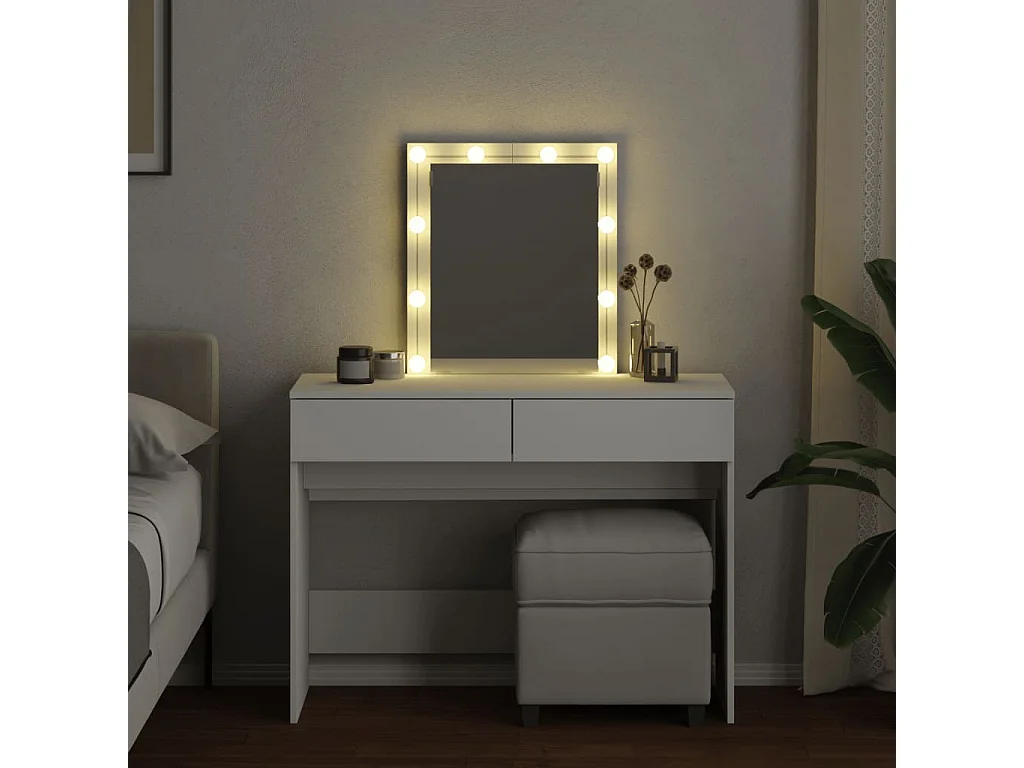 Coiffeuse avec LED blanc 100x40x130 cm