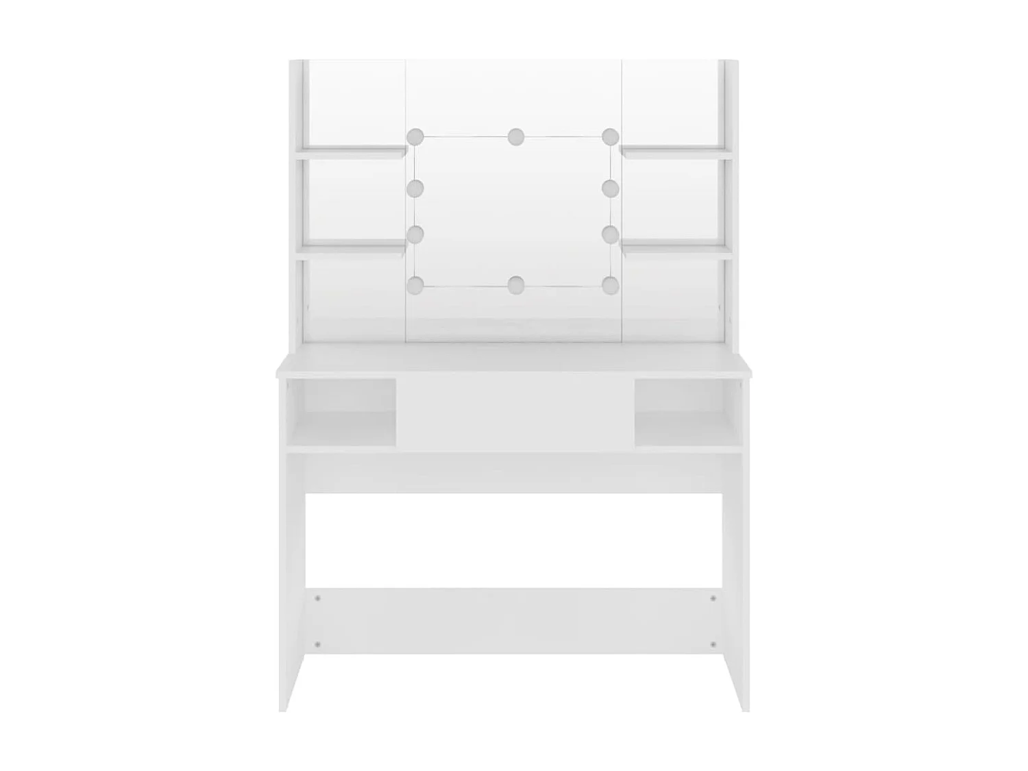 Table de maquillage avec éclairage LED 100x40x135 cm MDF Blanc