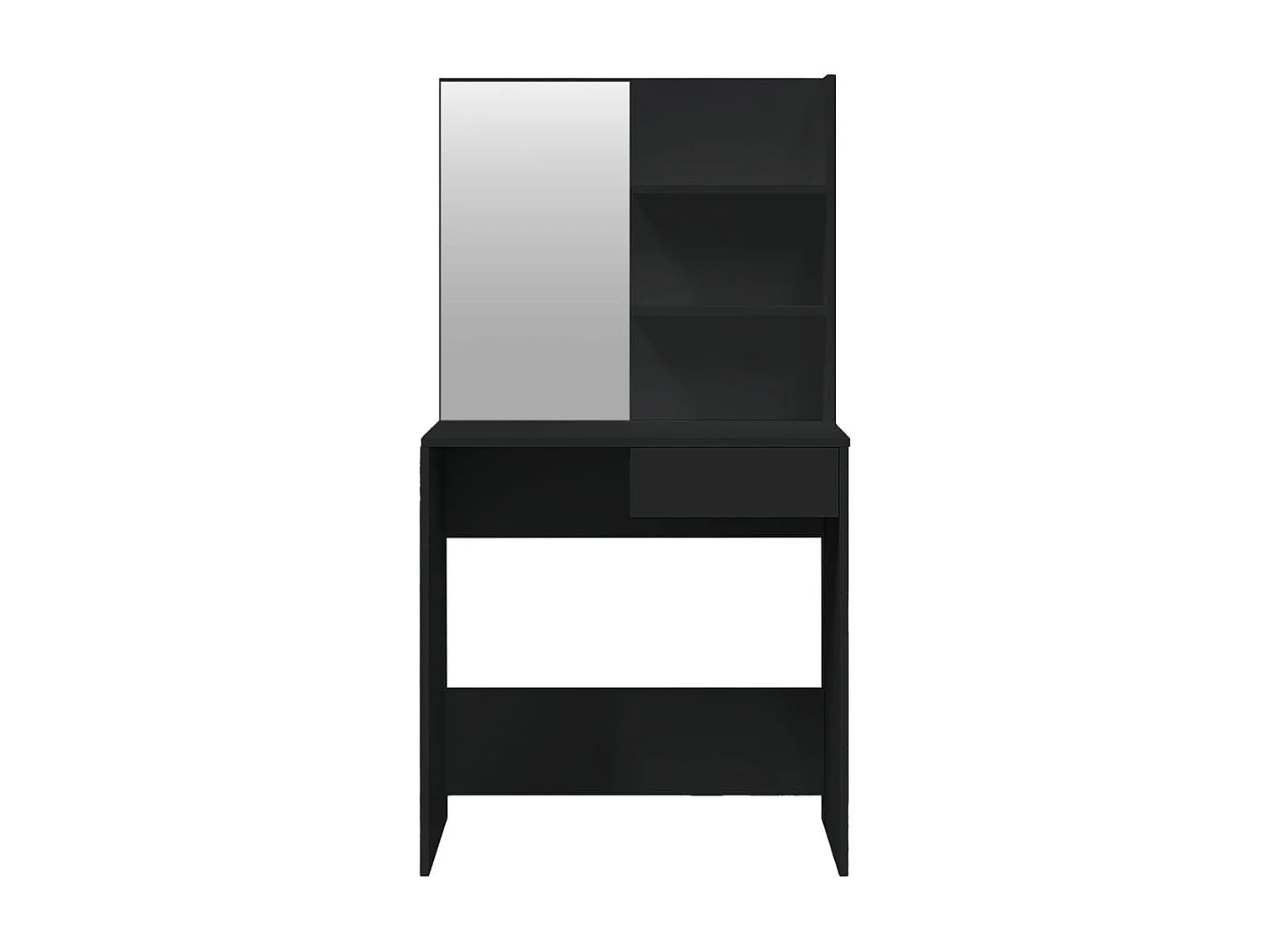 Coiffeuse avec miroir noir 74,5x40x141 cm