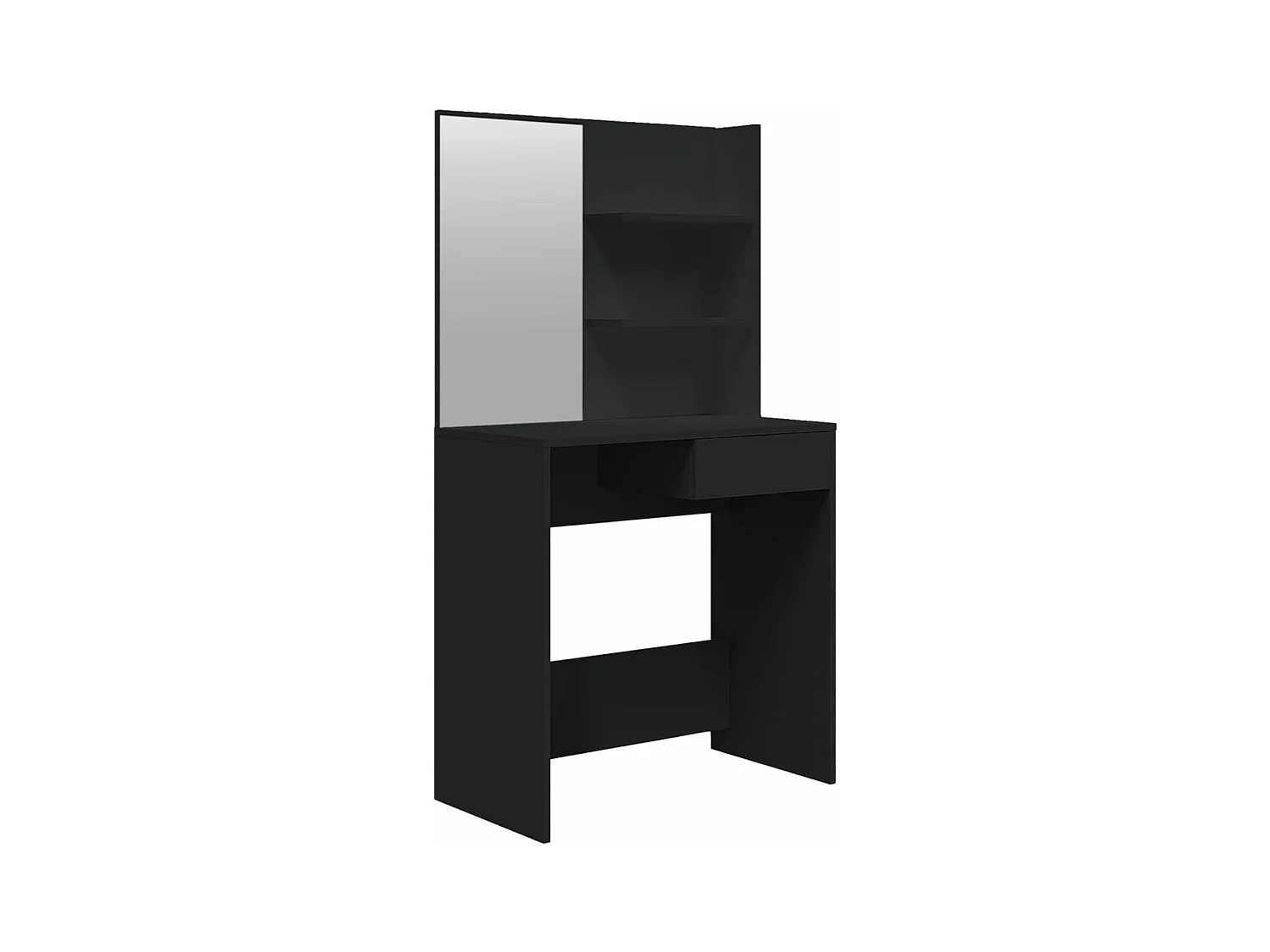 Coiffeuse avec miroir noir 74,5x40x141 cm