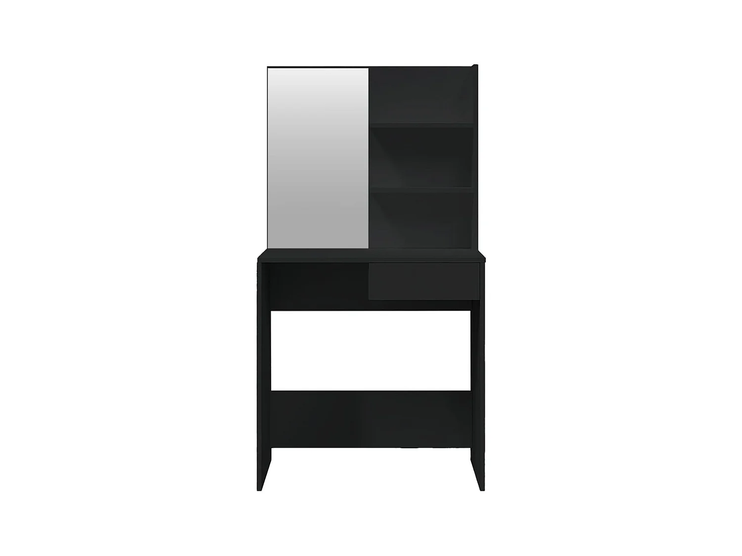 Coiffeuse avec miroir noir 74,5x40x141 cm