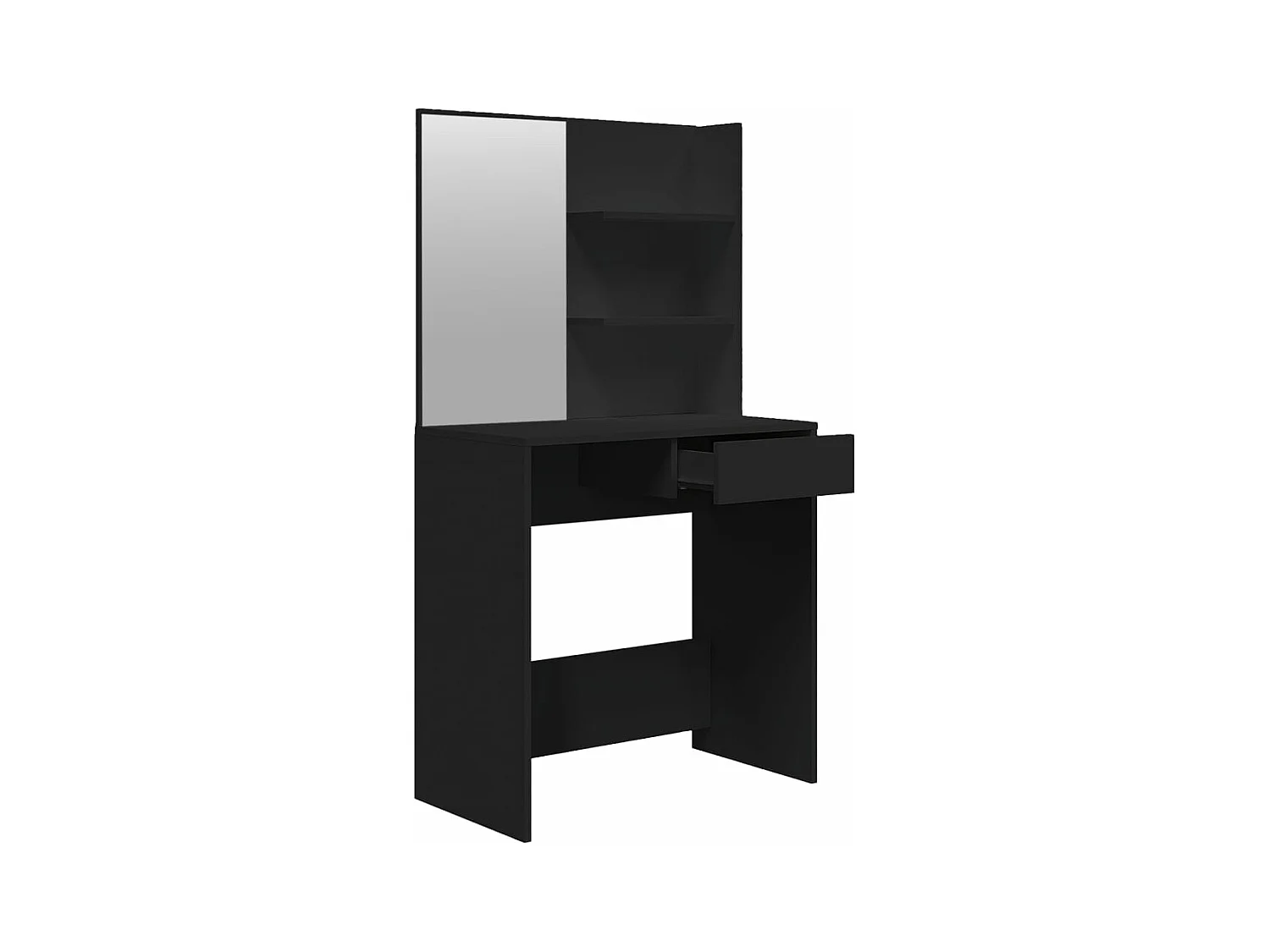 Coiffeuse avec miroir noir 74,5x40x141 cm