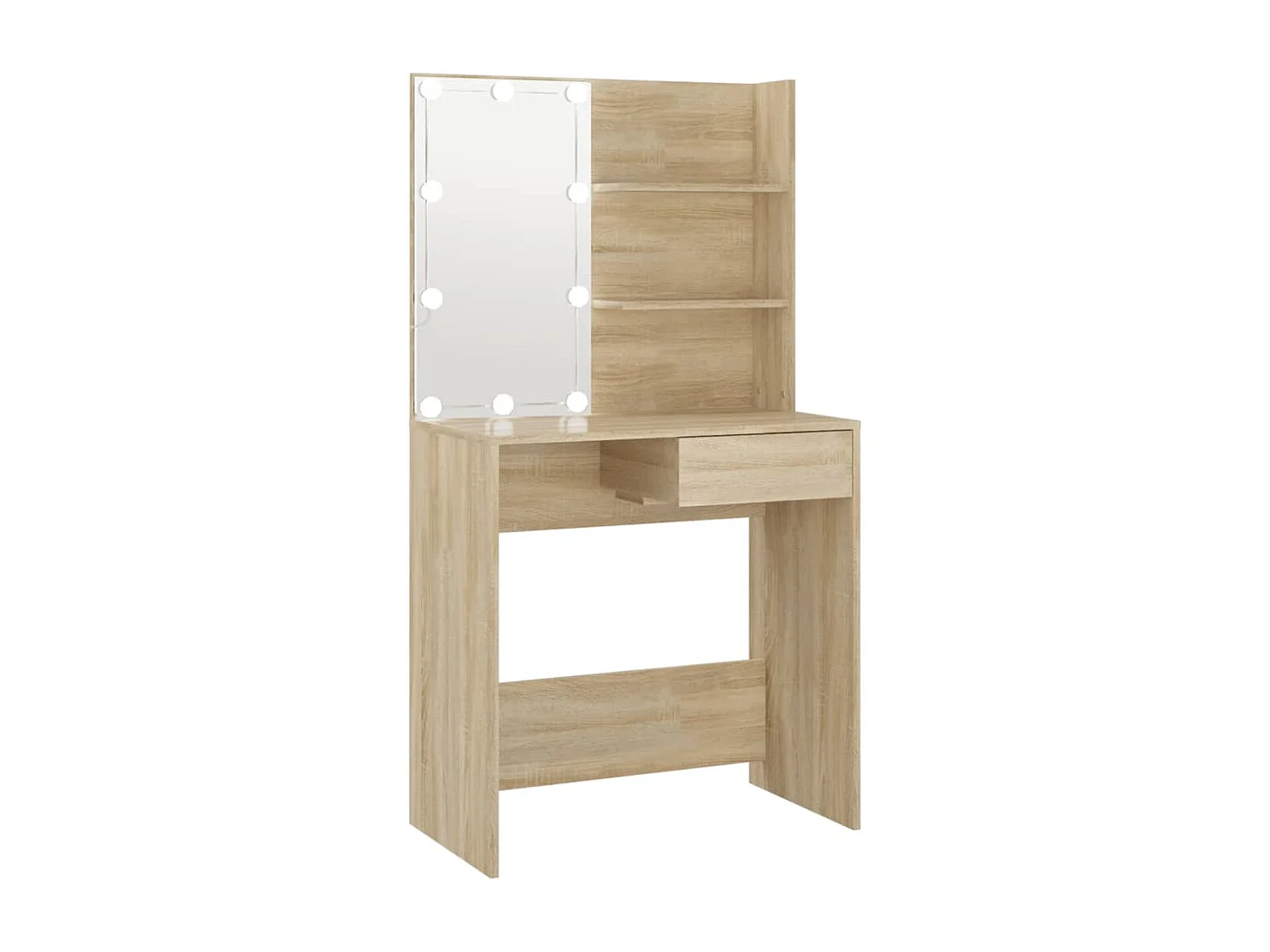 Toeletta con LED rovere Sonoma 74,5x40x141 cm pannelli in MDF