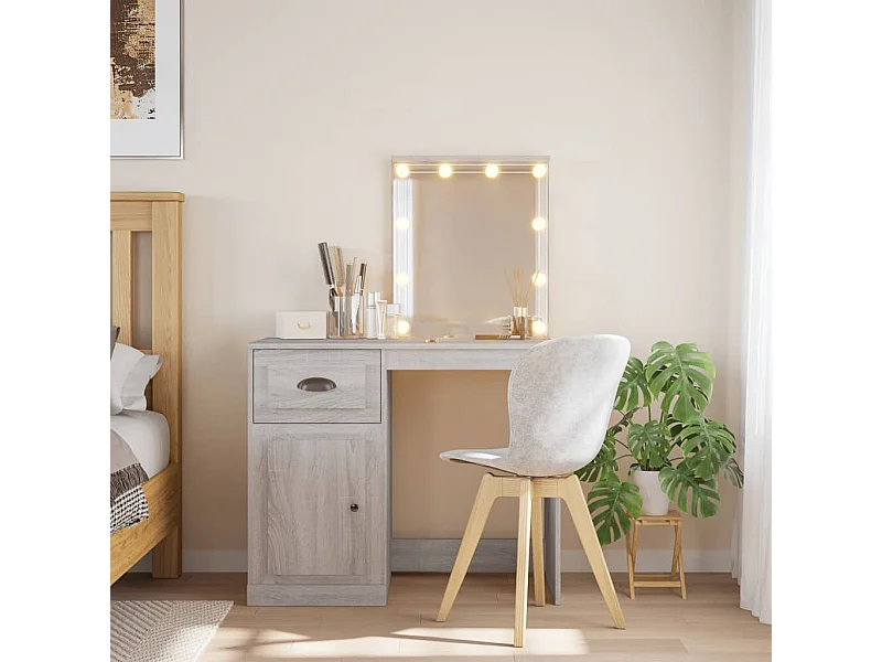 Toletta con luci LED sonoma grigio 90x42x132,5 cm