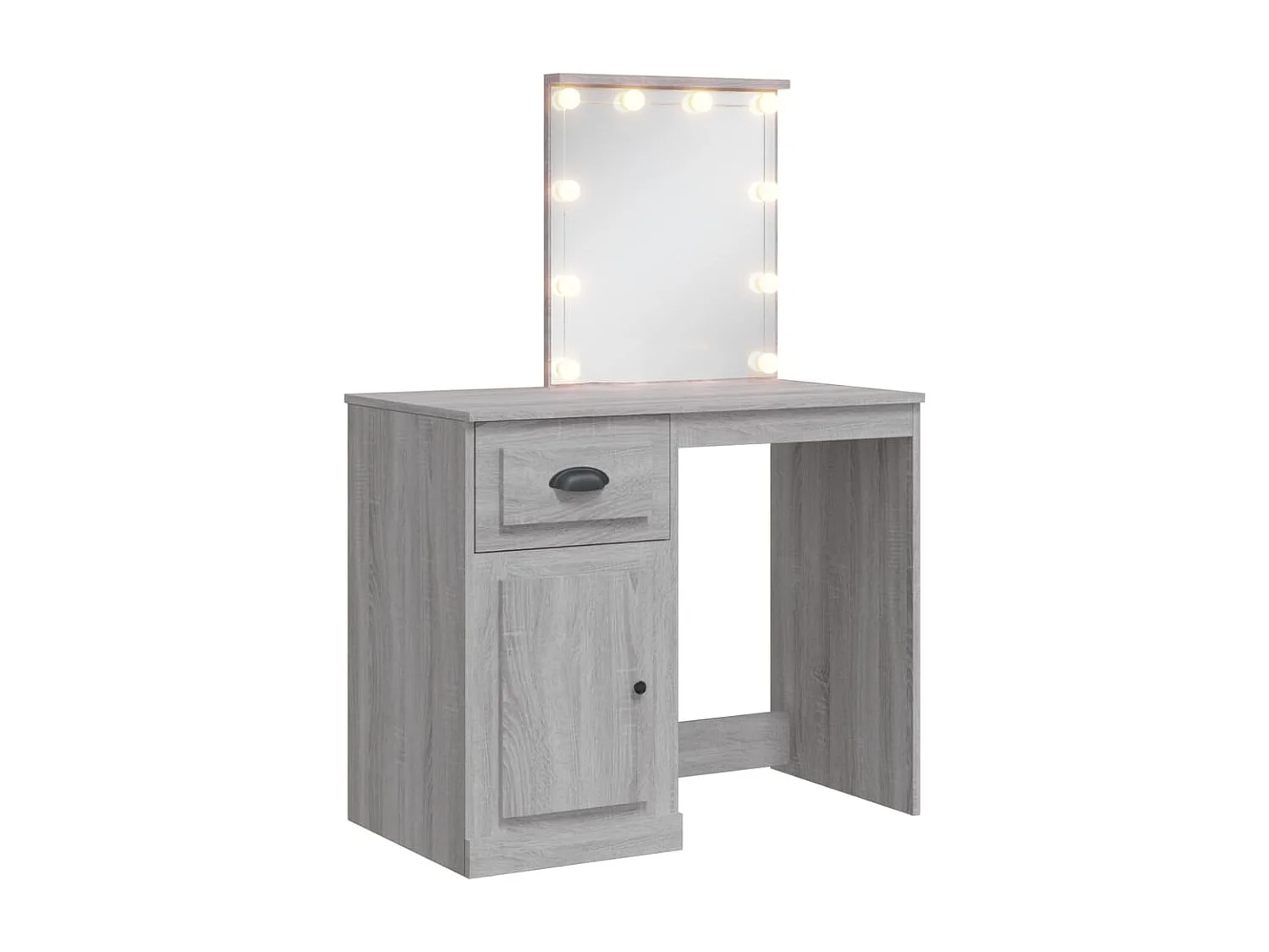 Coiffeuse avec lumières LED sonoma gris 90x42x132,5 cm