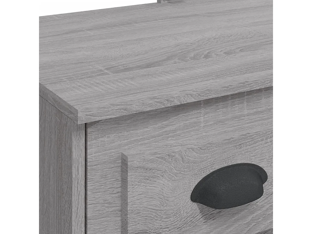 Coiffeuse avec lumières LED sonoma gris 90x42x132,5 cm