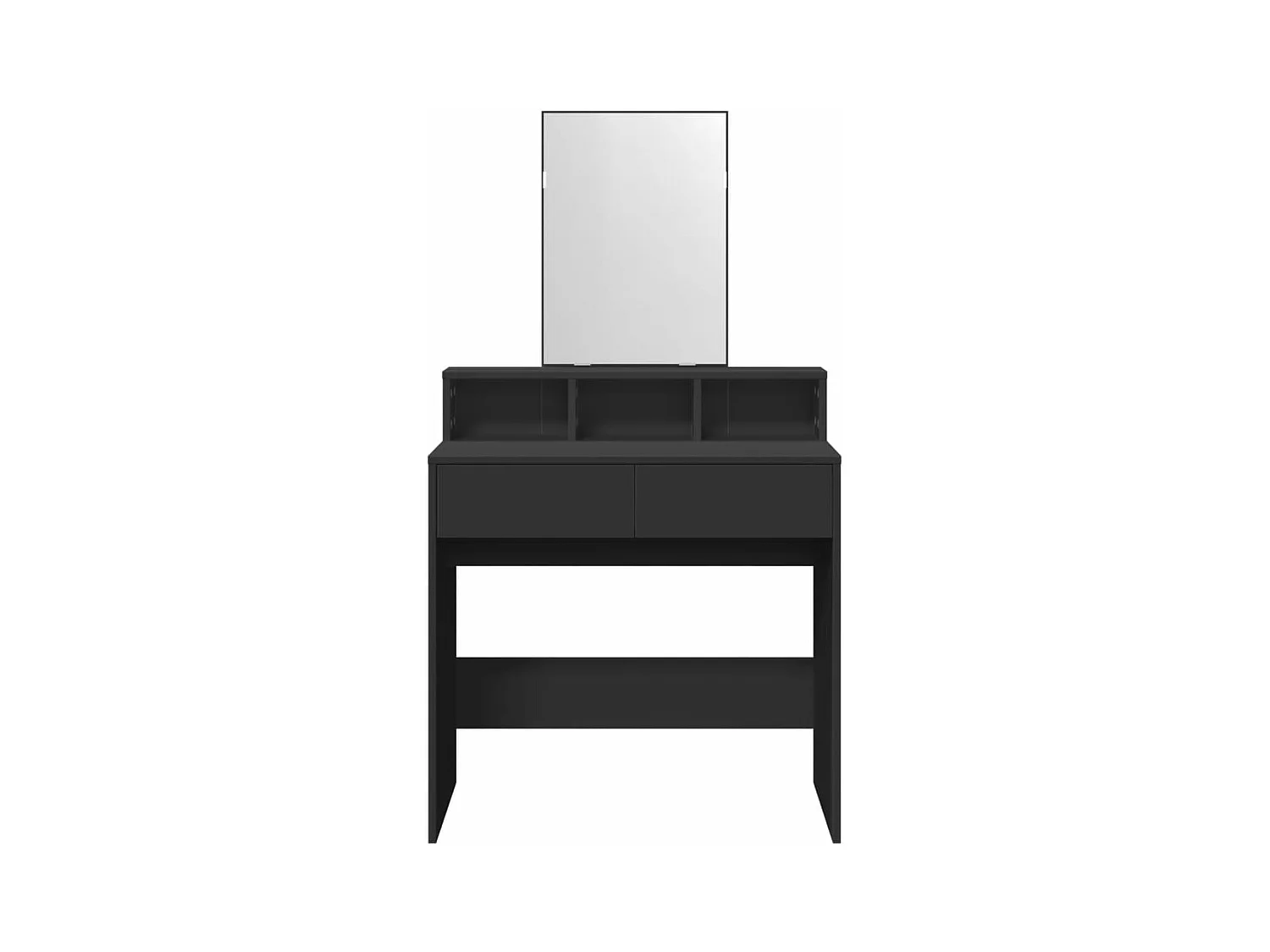 Coiffeuse avec miroir noir 80x41x144,5 cm